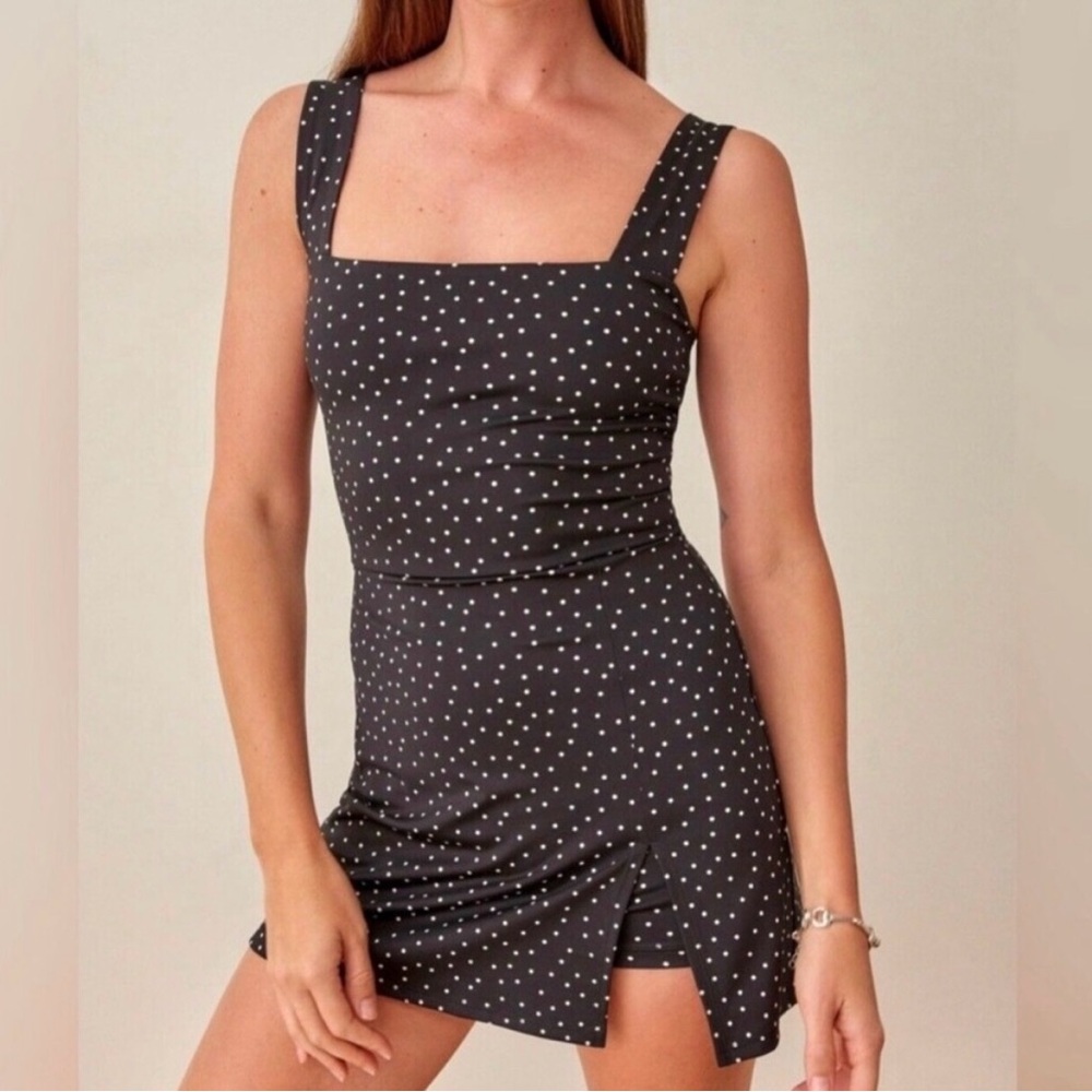 Reformation Black and White Mini Dress